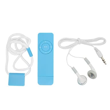 Lettore MP3, Mini Lettore Musicale MP3 in ABS Batteria Integrata da 180 MAh, Supporto per Lettore Musicale Portatile Fino a 64 GB, per Studenti Che Corrono in Viaggio (BLUE)