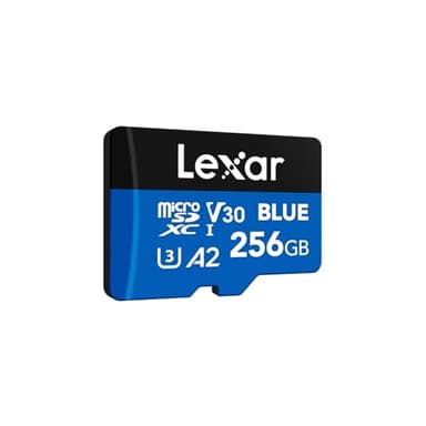 Lexar Blue Scheda Micro SD 256GB, fino a 160 MB/s in lettura, scheda microSDXC UHS-I, C10, U3, V30, A2, video Full-HD e 4K, scheda di memoria ad alta velocità per smartphone/tablet/action camera
