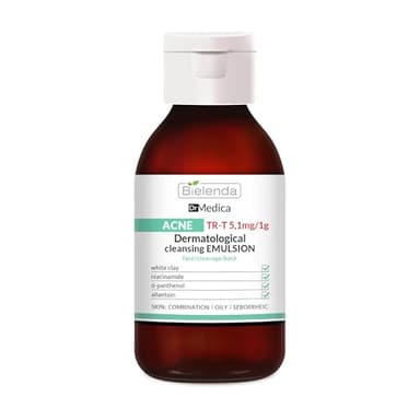 Bielenda Dr Medica Acne - Emulsione Detergente Dermatologica per Viso, Décolleté e Schiena, Lozione Detergente per Pelle Mista, Grassa e a Tendenza Acneica, 250 ml