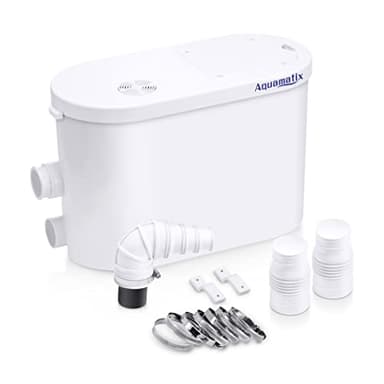 Aquamatix Silencio 2 Pompa Sanitaria 400W Trituratore Pompa Maceratore Pompa Doccia 135L/min 2 ingressi per doccia e lavandino Distanza di pompaggio verticale di 10,5 m con filtro a carbone