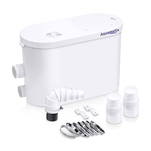Aquamatix Silencio 2 Pompa Sanitaria 400W Trituratore Pompa Maceratore Pompa Doccia 135L/min 2 ingressi per doccia e lavandino Distanza di pompaggio verticale di 10,5 m con filtro a carbone
