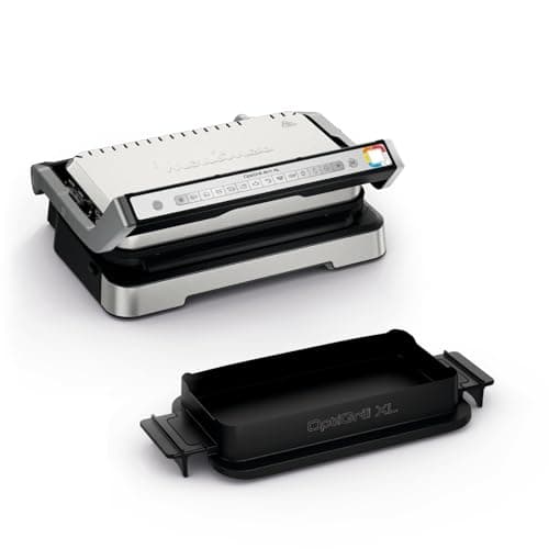 Moulinex Optigrill 4in1 XL, Griglia Elettrica, Barbecue e Forno in Unico Dispositivo, Pasto Completo, Capacità 6-8 Persone, Indicatore di Cottura, 12 Programmi Automatici, Piastre Antiaderenti, GI784D