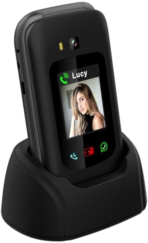 Funker E450 MAX Pro 2 - Telefono pieghevole 4G per anziani - Whatsapp - Videochiamata - Touch screen - Pulsante SOS - Geolocalizzazione - Batteria 1750 mAH - Compatibilità con apparecchi acustici -