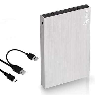 SUHSAI Disco rigido esterno portatile da 500 GB USB 2.0 HDD Unità di backup Disco rigido per trasferimento dati ad alta velocità Compatibile con PC, Mac, Windows, Desktop (Argento)