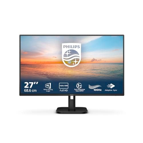 PHILIPS 27E1N1100A - Monitor Full HD da 27 pollici, integrato Altoparlante, tempo di risposta 1 ms (1920x1080, 100 Hz, VGA, HDMI 1.4) nero