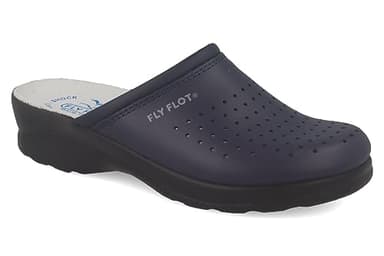 Fly Flot | Woman Professional, Zoccoli Sanitari Donna, Ciabatta con Tomaia in Pelle Forata, Sottopiede in Pelle Scamosciato, Blu, 39