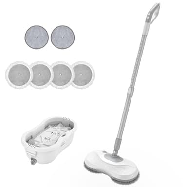 Redkey M1 Mocio Elettrico Senza Fili, Mocio Autopulente, LED, Serbatoio Dell'acqua da 250 ml, Capacità Della Batteria da 2200 mAh, Spray d'acqua con un clic, Separazione di Acque Fresche e Reflue