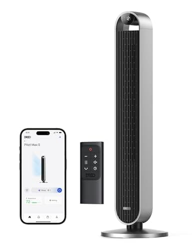 Dreo 25dB Ventilatore a Torre con Telecomando, 12 Velocità 4 Modalità di Ventilazione Con Timer 12 ore, oscillante a 120°, ventilatore di raffreddamento silenzioso con velocità di 7,9 m/s, Potenza 36W