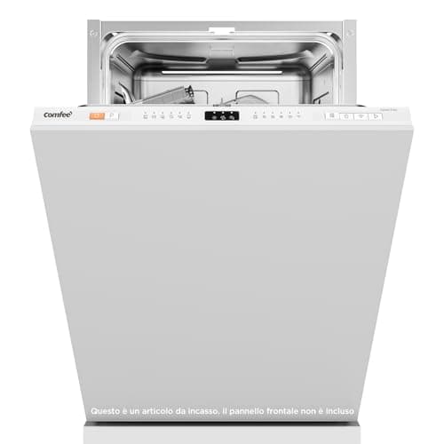 COMFEE' CDWPB1215P-W Lavastoviglie da Incasso con 12 coperti, 8 Programmi, di avviamento ritardato, Funzione di Mezzo Carico, cloud wash, Asciugatura Extra - Inox