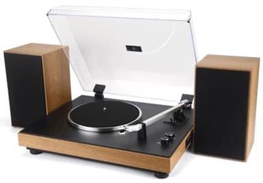 Majestic TT 54 - Giradischi vintage 33/45 Giri, wireless audio, Ingresso USB, altoparlanti stereo esterni da 30W, uscita audio RCA