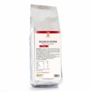 Bioline - Inulina in Polvere di Cicoria Solubile in Acqua 1kg, Fibra Vegetale per Regolarità Intestinale (Senza Glutine e Eccipienti) Prodotti Alimentari Made in Italy