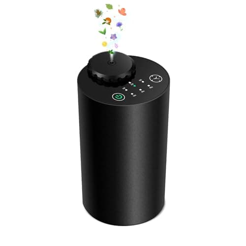 Diffusore senza acqua per oli essenziali,Alimentato a batteria， tecnologia ad ultrasuoni, diffusore per auto, lega di alluminio nero
