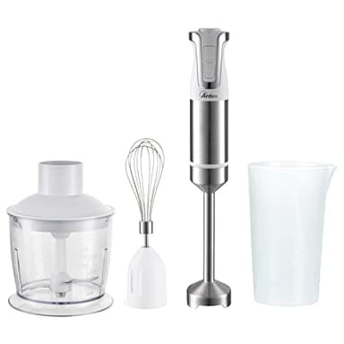 ARDES - ARSET01 TRINITY Frullatore a Immersione 3 in 1 - Minipimer Immersione Tritatutto e Frusta con Motore Professionale - Mixer Cucina con Gambo 21 m 4 Lame Acciaio Inox - Frullatore 2 Velocità