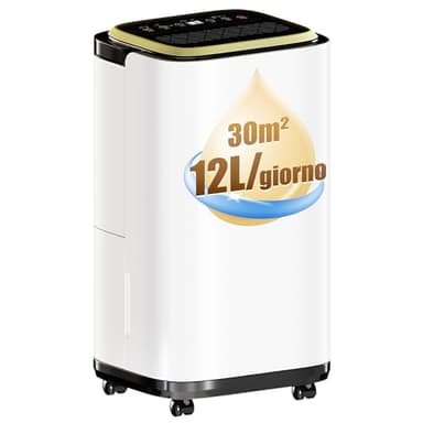 TRIUMPHKEY Deumidificatore Casa Muffa 12L/Giorno, Timer 24 Ore, Asciugabiancheria, Tanica Estraibile, drenaggio continuo, Portatile Elettrico Assorbiumidita, per Camera da Letto, Cantina, Lavanderia