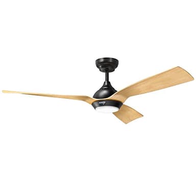 reiga 132CM Ventilatore da Soffitto con Motore CC Luce LED Dimmerabile, 3 Pale Dipinte a Mano, Timer, Funziona con Alexa WIFI Smart APP e Telecomando