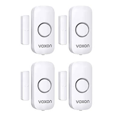 VOXON Sensore di Allarme per Porte e Finestre, 100 dB Sirena Allarme Casa Senza Fili, Sistema Antifurto Magnetico Wireless, Allarme Porta Ingresso Adatto per Casa, Negozio, Ufficio, Garage (4 pezzi)