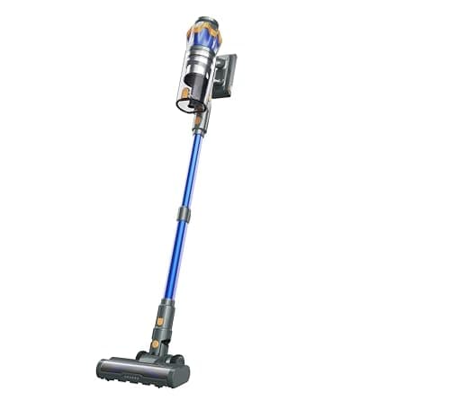 Aspirapolvere Senza Fili 45KPa/550W/65Min, Scopa Elettrica Senza Fili Verticale Antigroviglio con Display a LED, 1.6L/8 Stadi Filtrati, Ricaricabile a Parete, Per Animali/Pavimenti/Tappeti/Auto