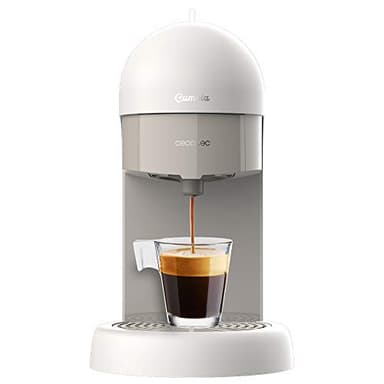 Cecotec Macchina del caffè Express Cumbia Capricciosa White. Compatta,19 bar, 1100W, per caffè macinato e cialde ESE, Serbatoio 600 ml, Tecnologia ForceAroma, Indicatore Luminoso