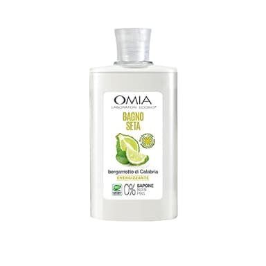 Omia, Bagno Seta EcoBio al Bergamotto di Calabria, Bagnoschiuma Energizzante, Rende la Pelle Luminosa e Idratata, Dermatologicamente Testato, Flacone da 400 ml