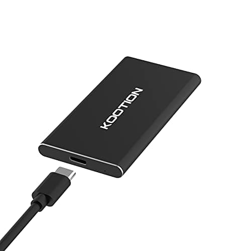 KOOTION 500GB SSD Esterno Hard Disk Esterno Portatile Disco Rigido USB Type C 3.1, Alta Velocità di Lettura e Scrittura Fino a 550 MB/s e 500 MB/s, per MacBook, Computer, Laptop, Desktop, Nero