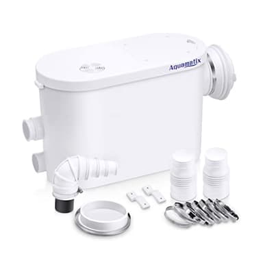 Aquamatix Silencio S Trituratore Pompa Maceratore 400W Sistema di Sollevamento 145L/min per WC sospeso 3 ingressi 8m Distanza di pompaggio verticale con Filtro a carbone