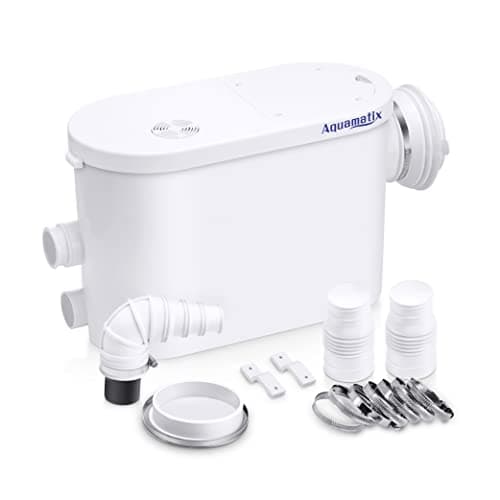 Aquamatix Silencio S Trituratore Pompa Maceratore 400W Sistema di Sollevamento 145L/min per WC sospeso 3 ingressi 8m Distanza di pompaggio verticale con Filtro a carbone