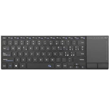 Rii Mini i22S Wireless + Bluetooth - Tastiera compatta e sottile con ampio mouse touchpad, compatibile con Smart TV, TV Box, Tablet, Smartphone, Console, PC, Fire TV, Raspberry