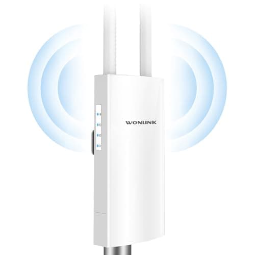 Ripetitore WiFi Esterno, AC1200 Access Point Esterno Dual Band Antenna WiFi Esterno con 48V PoE Power, 2*Gigabit Porta Ethernet, WiFi Extender Esterno Supporta Modalità Ripetitore/Router/AP, IP66