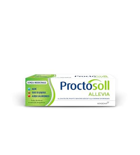 Proctosoll Allevia, Dispositivo Medico a Base di Gel per il Trattamento e la Prevenzione della Sintomatologia Legata alla Sindrome Emorroidaria, 40ml