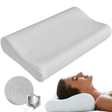 DREAM HAVEN - Cuscino Cervicale per Dormire Ortopedico, Guanciale Memory Foam Antirussamento, Supporto per il Collo e Antireflusso, Cuscino letto con Federa Lavabile Anti acaro e Anallergico