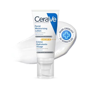 CeraVe Crema Idratante Viso SPF 30, Per Pelli da Normali a Secche, Idratazione Profonda, Ad Assorbimento Rapido, Con Protezione Solare SPF 30 e Acido Ialuronico, 52 ml