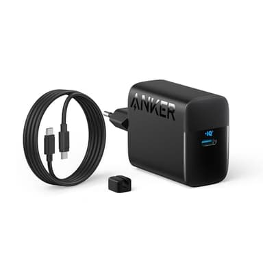 Caricabatterie superveloce Anker USB-C da 45W, con cavo USB-C, supporta la ricarica rapida PPS per Samsung Galaxy S24 Ultra/S24/S23+/S23/S22/Note20, iPhone 16/15, Pixel e altro (cavi da 1,5m inclusi)