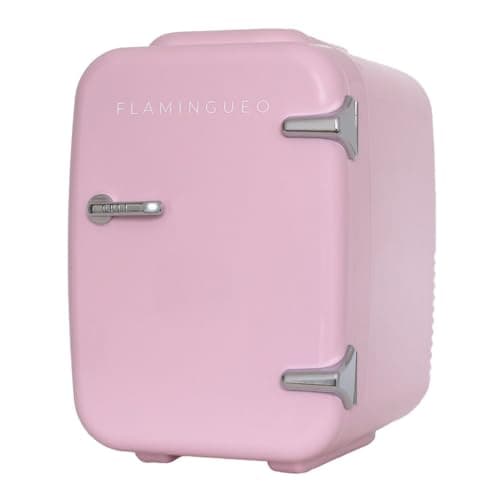 Flamingueo Frigorifero Piccolo - Mini Frigo 4L, Frigo 12V/220V, Mini Frigo da Camera, Raffreddamento e Riscaldamento, Frigo Skincare
