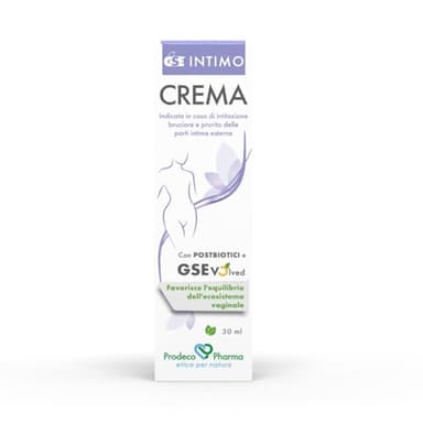 Prodeco Pharma GSE Intimo Crema 30 ml - Sollievo in Caso di Irritazione, Bruciore, Arrossamento, Secchezza e Prurito delle Parti Intime Esterne.
