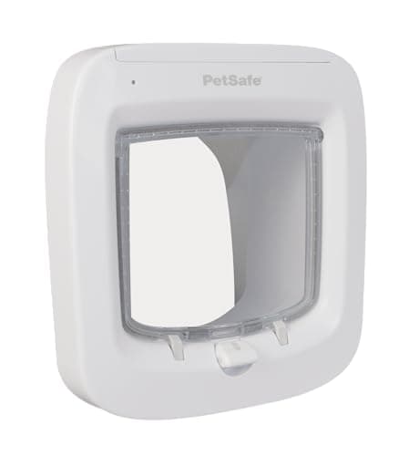 PetSafe Porta per gatti Microchip, porta per animali domestici alimentata a batteria, chiusura a 4 vie e facile installazione.