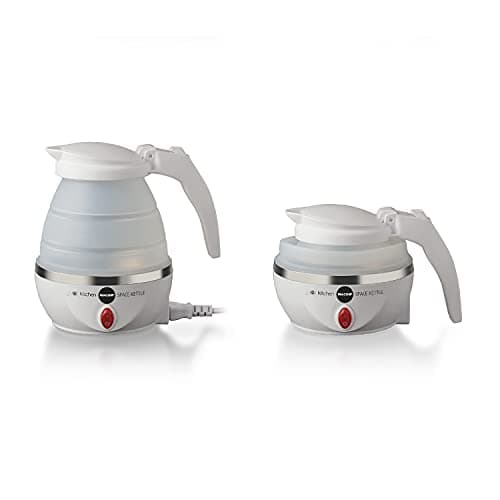 MACOM Just Kitchen 862 Space Kettle Bollitore Elettrico Pieghevole Salvaspazio da Viaggio, 220 - 240 V, Bianco
