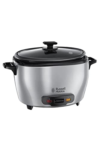 Russell Hobbs Cuociriso Grande - 2,5 l incluso inserto per cottura a vapore - Pentola con rivestimento antiaderente; Cucchiaio per riso; Misurino, Pentola a cottura lenta per verdure e pesce, 23570-56