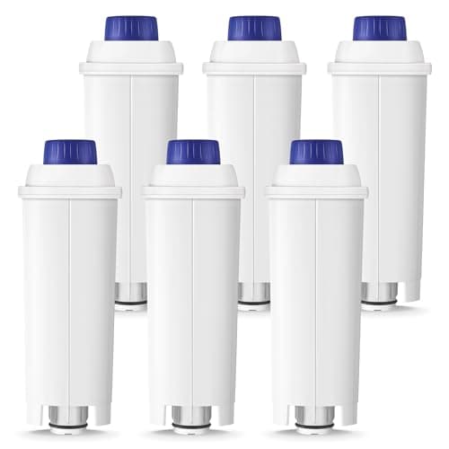 Molifal Filtro acqua, ricambio per macchine da caffè Delonghi DLSC002, compatibile con Delonghi Dinamica, Magnifica S, Eletta Explorer, ETAM Autentica EPAM e ECAM Series (6 pezzi)