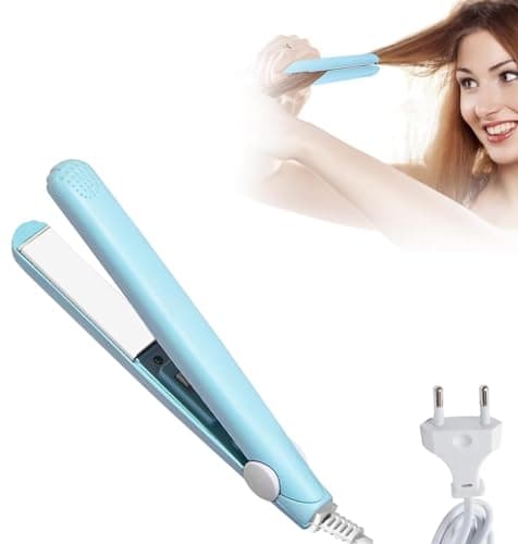 Mini piastra per capelli 2 in 1, Piastra per Capelli in Ceramica Tormalina, Piastra per capelli da Borsa e Viaggio, per Casa o Salone, Per Capelli corti, frange, Capelli Lisci, Ricci e Mossi