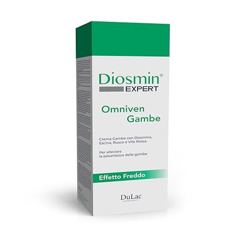 Dulàc - Crema Omniven Gambe Effetto Freddo per Circolazione, Capillari Rotti e Vene Varicose, 150 ml, con Diosmina, Mentolo e Flavonoidi, Per Gambe Gonfie, Pesanti e Stanche, Made in Italy
