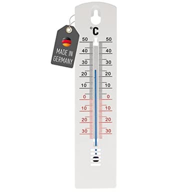 Lantelme, 3188, Termometro per interni ed esterni, in plastica, temperatura analogica da -35 a +50 °C, colore bianco, 20 cm
