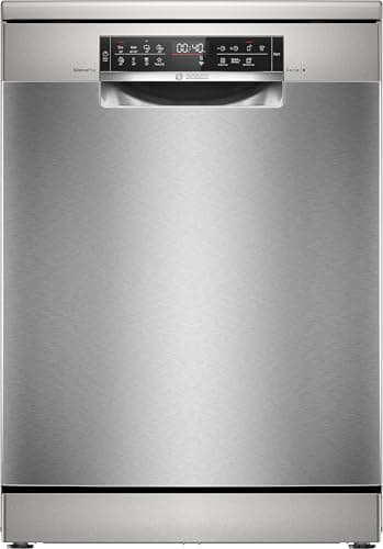 Bosch SMS6ECI10E Serie 6, Lavastoviglie da libera installazione, Home Connect, Extra Clean zone: lavaggio intenso per lo sporco più ostinato, Assistente al lavaggio, EmotionLight, Acciaio, 60 cm