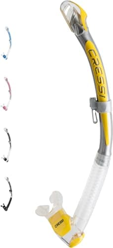 Cressi Corfu Snorkel, Tubo Immersioni & Snorkeling Unisex Adulto, Trasparente/Argento/Giallo, Unica