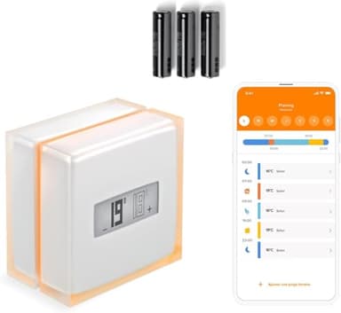 Netatmo Termostato Wifi Intelligente - Controlla il Riscaldamento da Remoto tramite App - Per caldaia individuale, NTH01-AMZ