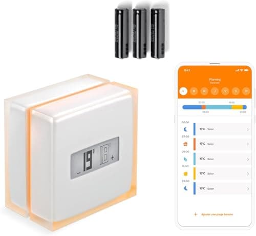 Netatmo Termostato Wifi Intelligente - Controlla il Riscaldamento da Remoto tramite App - Per caldaia individuale, NTH01-AMZ
