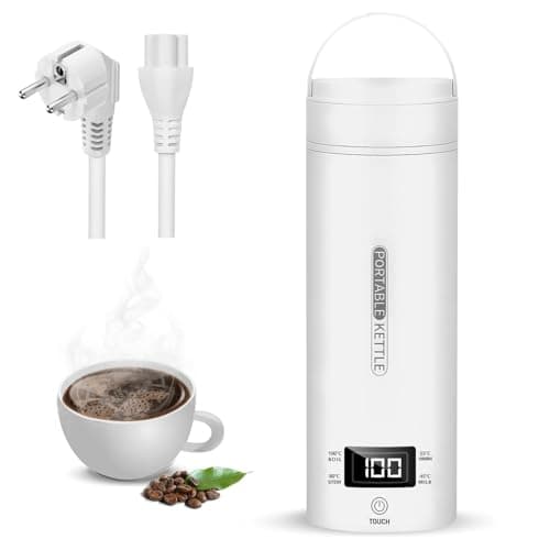 Bollitore Elettrico Piccolo,Bollitore Da Viaggio Portatile,Acciaio inox 304,500ML/300W/220V,Toccare,Display Digitale， 4 Temperature(45/55/80/100°C)