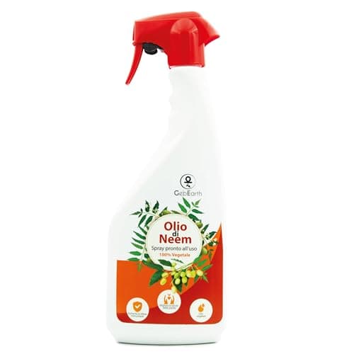 GebEarth® | Olio di Neem per piante Spray 1Litro【Contro Cocciniglia, Parassiti, Ragnetto Rosso】- Insetticida Naturale, pronto all’uso