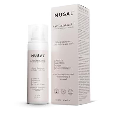 MUSAL Crema Borse e Occhiaie, Contorno Occhi Antirughe Istantaneo con Bava di Lumaca, Acido Ialuronico e Bakuchiol per Uomo Donna 30ML