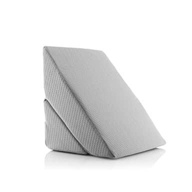 InnovaGoods - Cuscino Triangolare Ergonomico Multiposizione, Memory Foam Ad Alta Densità, Ideale per Lettura e Relax, Rimovibile e Lavabile, Grigio, Mediano, Memory Foam