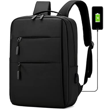 Mixroom - Zaino Porta PC Uomo Laptop Borsa per PC Portatile Custodia Computer Notebook 15" Con Porta USB Nero Z1